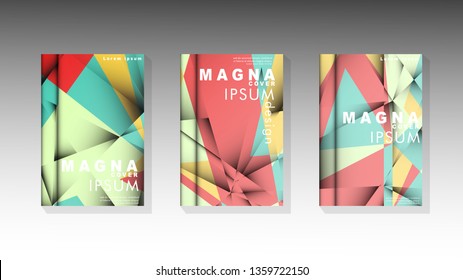 Gradient minimal geometric pattern. design of the triangle cover background. pastel colors
