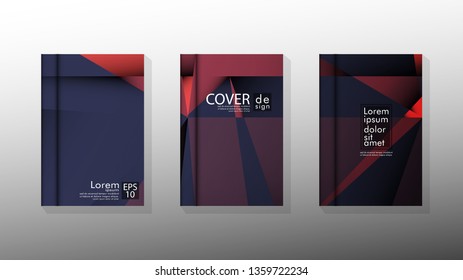 Gradient minimal geometric pattern. design a triangular cover background with red and black