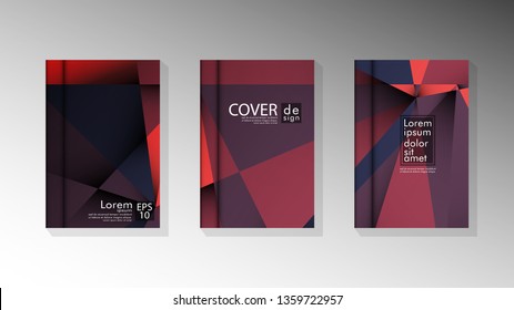 Gradient minimal geometric pattern. design a triangular cover background with red and black