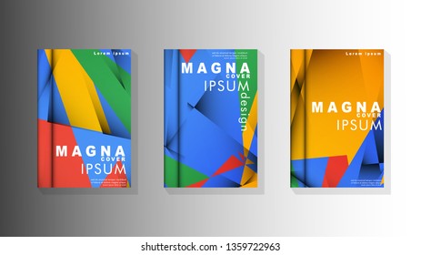 Gradient minimal geometric pattern. the design of the triangle cover background with colors