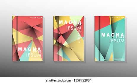 Gradient minimal geometric pattern. design of the triangle cover background. pastel colors