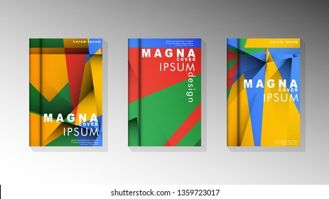 Gradient minimal geometric pattern. the design of the triangle cover background with colors