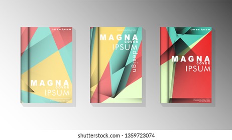Gradient minimal geometric pattern. design of the triangle cover background. pastel colors
