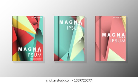 Gradient minimal geometric pattern. design of the triangle cover background. pastel colors