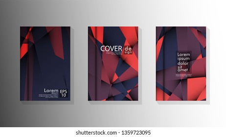 Gradient minimal geometric pattern. design a triangular cover background with red and black