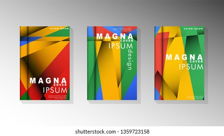 Gradient minimal geometric pattern. the design of the triangle cover background with colors