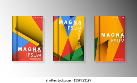 Gradient minimal geometric pattern. the design of the triangle cover background with colors