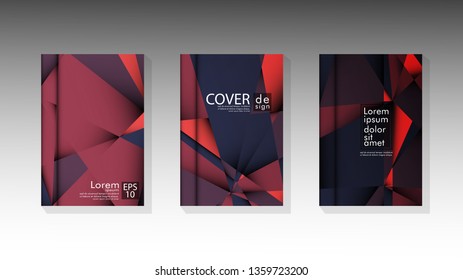 Gradient minimal geometric pattern. design a triangular cover background with red and black