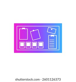 Gradient Minimalist Bulletin Board Icon for Organization and Planning