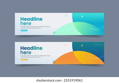 modelo de banner horizontal minimalista de gradiente 