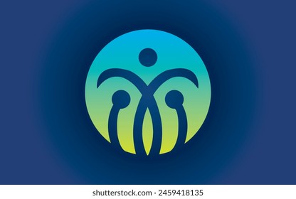 diseño de logotipo minimalista de gradiente moderno círculo hombre logo