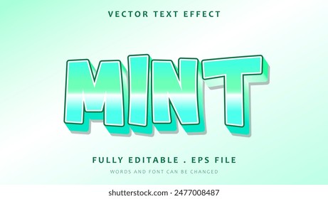 Gradient Mint Editable Text Effect Design Template . Effect Saved In Graphic Style