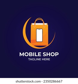 Design des Handy-Shop-Logos, Vektorvorlage