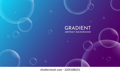 Fondo abstracto moderno degradado. Fondo azul morado. Ilustración vectorial de burbujas