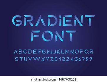 Gradient Modern Alphabet Font. Typography fonts for technology, digital, movie logo design. vector illustration