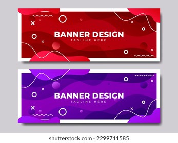 Moderne Bannerdesign-Objekte mit bearbeitbaren Inhalten
