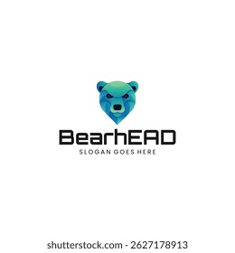 Gradient Modern Bear Logo Design
