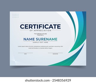 Gradient modern certificate template design