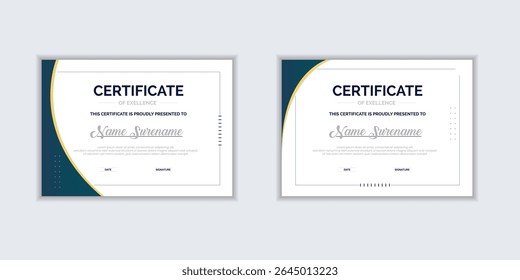 Gradient modern certificate template design for business, corporate, university and other