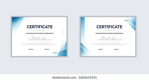 Gradient modern certificate template design for business, industry, school, education, university and other