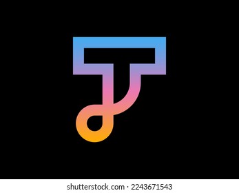 Modern T letter logo, T Modern logo