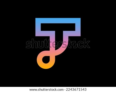 Gradient modern creative letter t logo mark identity design concept and app icon Stock fotó © 