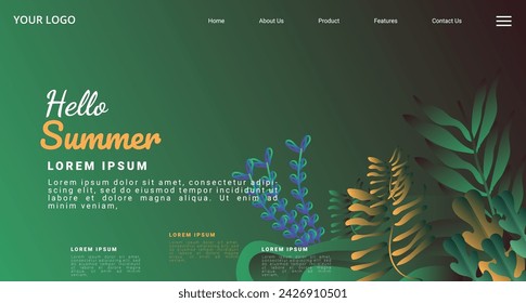 Gradient modern design concept. Landing page template . Modern Floral vector illustration concept for business web page, website and mobile website. Vector illustration
