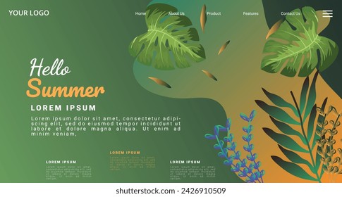 Gradient modern design concept. Landing page template . Modern Floral vector illustration concept for business web page, website and mobile website. Vector illustration
