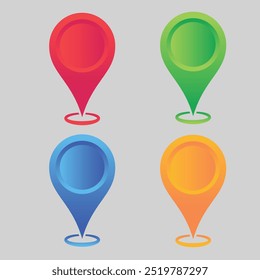 gradiente, moderno e elegante coleção de ícones de localização coloridos