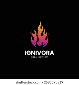 Farbverlauf Modern Flame Logo Design