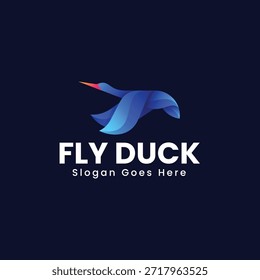 Gradient Modern Flying Duck Logo Design