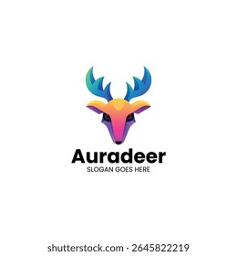 Gradient Modern Head Deer Logo Design