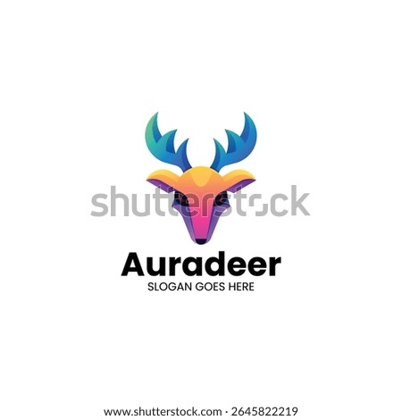 Gradient Modern Head Deer Logo Design