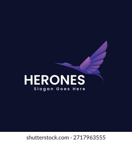 Farbverlauf Modern Heron Logo Design