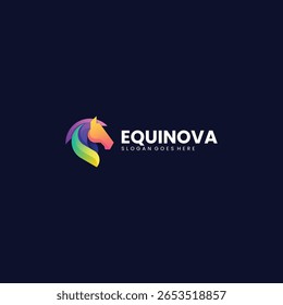 Gradient Modern Horse Head Logo Design