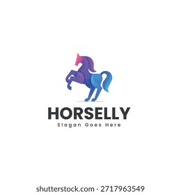 Gradient Modern Horse Logo Design