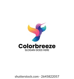 Farbverlauf Modern Hummingbird Logo Design