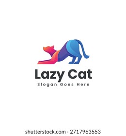 Gradiente Moderno preguiçoso Cat Logo Design