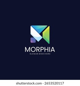 Gradient Modern Lettermark "M" Diseño de Logo