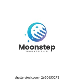 Gradient Modern Moon Logo Design