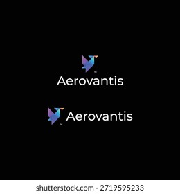 Gradiente Moderno Origami Bird Logo Design