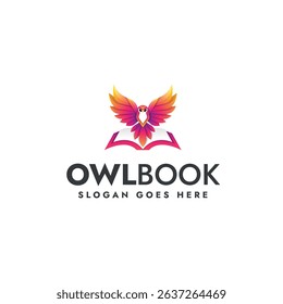 Gradient Modern Owl Book Logo Design