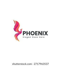 Gradiente Design de logotipo moderno Phoenix