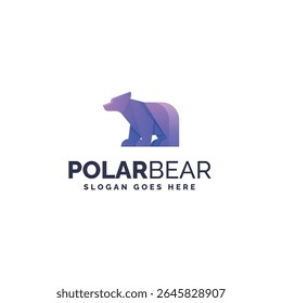Gradient Modern Polar Bear Logo Design