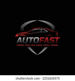 Gradient modern racing car logo template concept