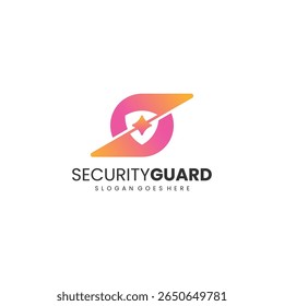 Gradiente Design moderno logotipo de segurança da guarda