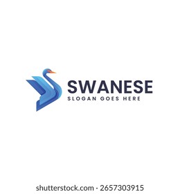 Gradient Modern Swan Logo Design
