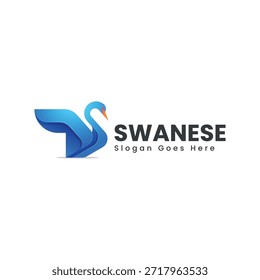 Gradiente moderno Swan Logo Design