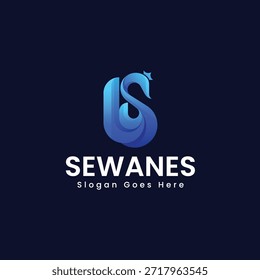 Gradiente moderno Swan Logo Design