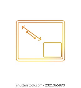 Gradient monochrome contour with arrow up in frame vector illustration design